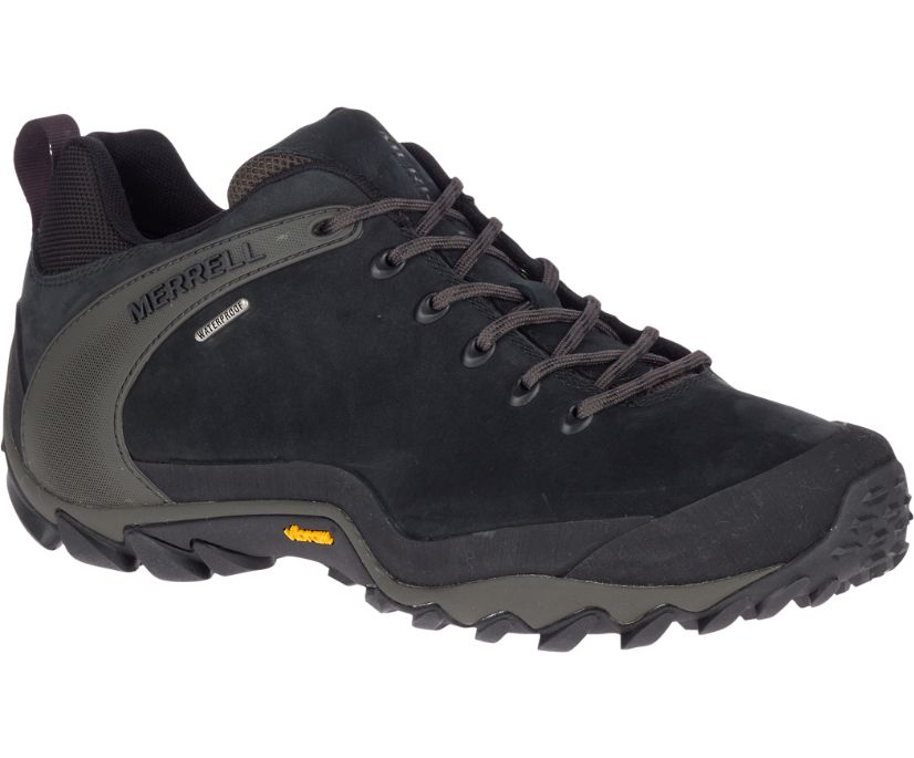 Buty Merrell Chameleon 8 Leather Wasserdicht - Buty Trekkingowe Męskie Merrell - Czarne [VSYAI-9056]